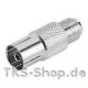 Sat F-Adapter F-Kupplung auf Koax-Buchse / Kupplung